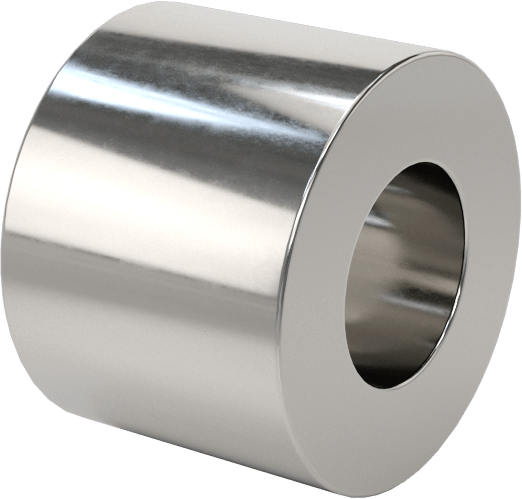 Titanyum Dişsiz Ara Parça, 1/2" OD, 3/8" Uzunluk