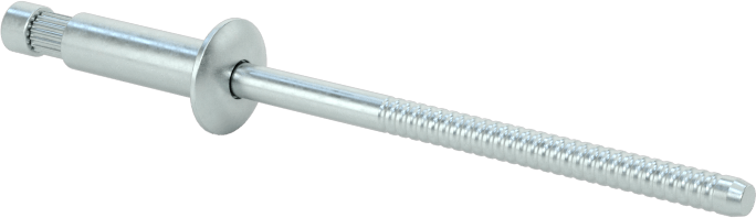 Çinko Kaplı Çelik Yüksek Mukavemetli Kör Perçinler, Kubbeli Başlık, 1/8" Çap, 0,126“-0,25” Malzeme Kalınlığı için