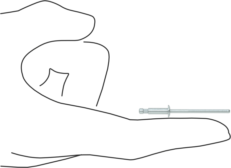 Çinko Kaplı Çelik Yüksek Mukavemetli Kör Perçinler, Kubbeli Başlık, 1/8" Çap, 0,126“-0,25” Malzeme Kalınlığı için