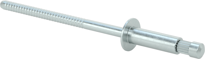 Çinko Kaplı Çelik Yüksek Mukavemetli Kör Perçinler, Kubbeli Başlık, 1/8" Çap, 0,126“-0,25” Malzeme Kalınlığı için