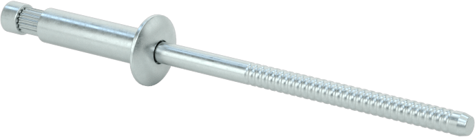 Çinko Kaplı Çelik Yüksek Mukavemetli Kör Perçinler, Kubbeli Başlık, 1/8" Çap, 0,188“-0,312” Malzeme Kalınlığı için