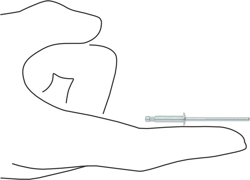 Çinko Kaplı Çelik Yüksek Mukavemetli Kör Perçinler, Kubbeli Başlık, 1/8" Çap, 0,251“-0,375” Malzeme Kalınlığı için