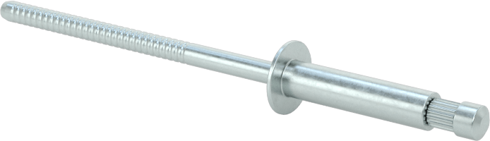 Çinko Kaplı Çelik Yüksek Mukavemetli Kör Perçinler, Kubbeli Başlık, 1/8" Çap, 0,251“-0,375” Malzeme Kalınlığı için