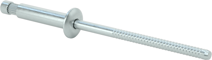 Çinko Kaplı Çelik Yüksek Mukavemetli Kör Perçinler, Kubbeli Başlık, 1/8" Çap, 0,251“-0,375” Malzeme Kalınlığı için