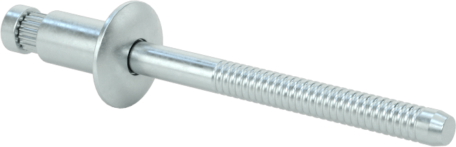 Çinko Kaplı Çelik Yüksek Mukavemetli Kör Perçinler, Kubbeli Başlık, 3/16" Çap, 0,062“-0,125” Malzeme Kalınlığı için