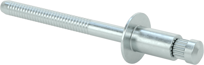 Çinko Kaplı Çelik Yüksek Mukavemetli Kör Perçinler, Kubbeli Başlık, 3/16" Çap, 0,062“-0,125” Malzeme Kalınlığı için