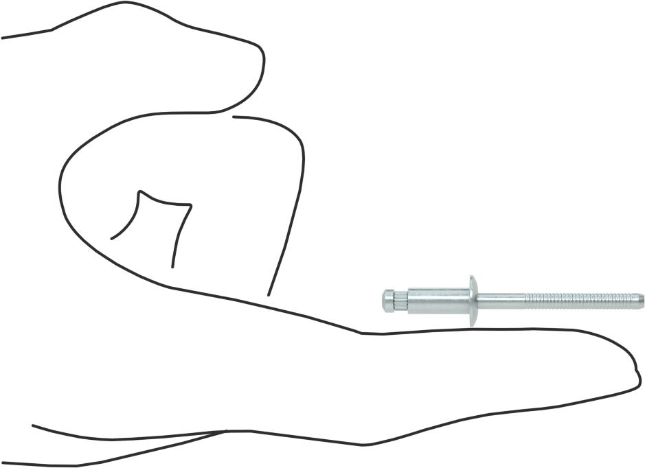 Çinko Kaplı Çelik Yüksek Mukavemetli Kör Perçinler, Kubbeli Başlık, 3/16" Çap, 0,126“-0,25” Malzeme Kalınlığı için