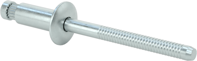 Çinko Kaplı Çelik Yüksek Mukavemetli Kör Perçinler, Kubbeli Başlık, 3/16" Çap, 0,126“-0,25” Malzeme Kalınlığı için