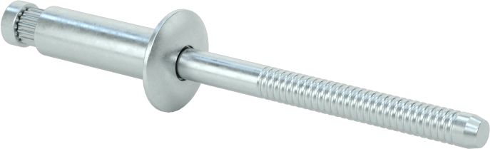 Çinko Kaplı Çelik Yüksek Mukavemetli Kör Perçinler, Kubbeli Başlık, 3/16" Çap, 0,251“-0,375” Malzeme Kalınlığı için