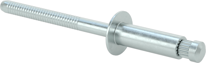 Çinko Kaplı Çelik Yüksek Mukavemetli Kör Perçinler, Kubbeli Başlık, 3/16" Çap, 0,251“-0,375” Malzeme Kalınlığı için