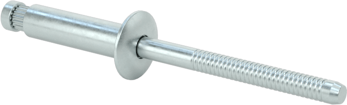Çinko Kaplı Çelik Yüksek Mukavemetli Kör Perçinler, Kubbeli Başlık, 3/16" Çap, 0,376“-0,5” Malzeme Kalınlığı için