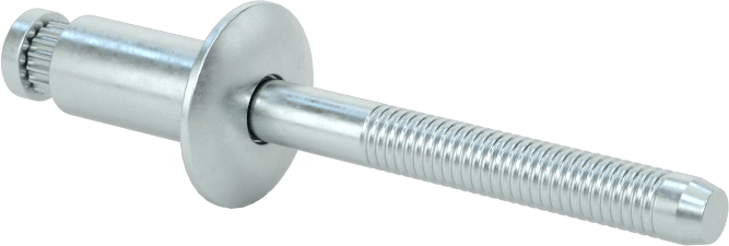 Çinko Kaplı Çelik Yüksek Mukavemetli Kör Perçinler, Kubbeli Başlık, 1/4" Çap, 0,126“-0,25” Malzeme Kalınlığı için