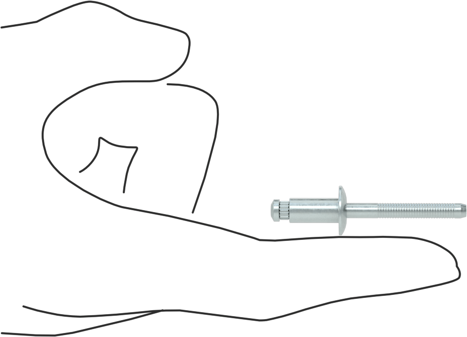 Çinko Kaplı Çelik Yüksek Mukavemetli Kör Perçinler, Kubbeli Başlık, 1/4" Çap, 0,126“-0,25” Malzeme Kalınlığı için