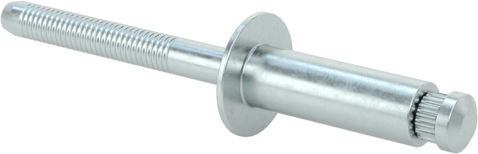 Çinko Kaplı Çelik Yüksek Mukavemetli Kör Perçinler, Kubbeli Başlık, 1/4" Çap, 0,376“-0,5” Malzeme Kalınlığı için