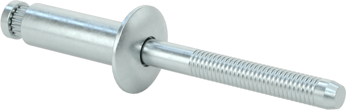 Çinko Kaplı Çelik Yüksek Mukavemetli Kör Perçinler, Kubbeli Başlık, 1/4" Çap, 0,376“-0,5” Malzeme Kalınlığı için
