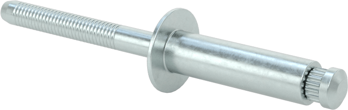 Çinko Kaplı Çelik Yüksek Mukavemetli Kör Perçinler, Kubbeli Başlık, 1/4" Çap, 0,501“ - 0,625” Malzeme Kalınlığı için