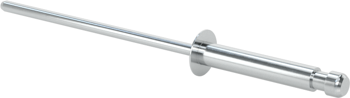 Çinko Kaplı Çelik Yüksek Mukavemetli Kör Perçinler, Kubbeli Başlık, 1/8" Çap, 0,376“-0,5” Malzeme Kalınlığı için