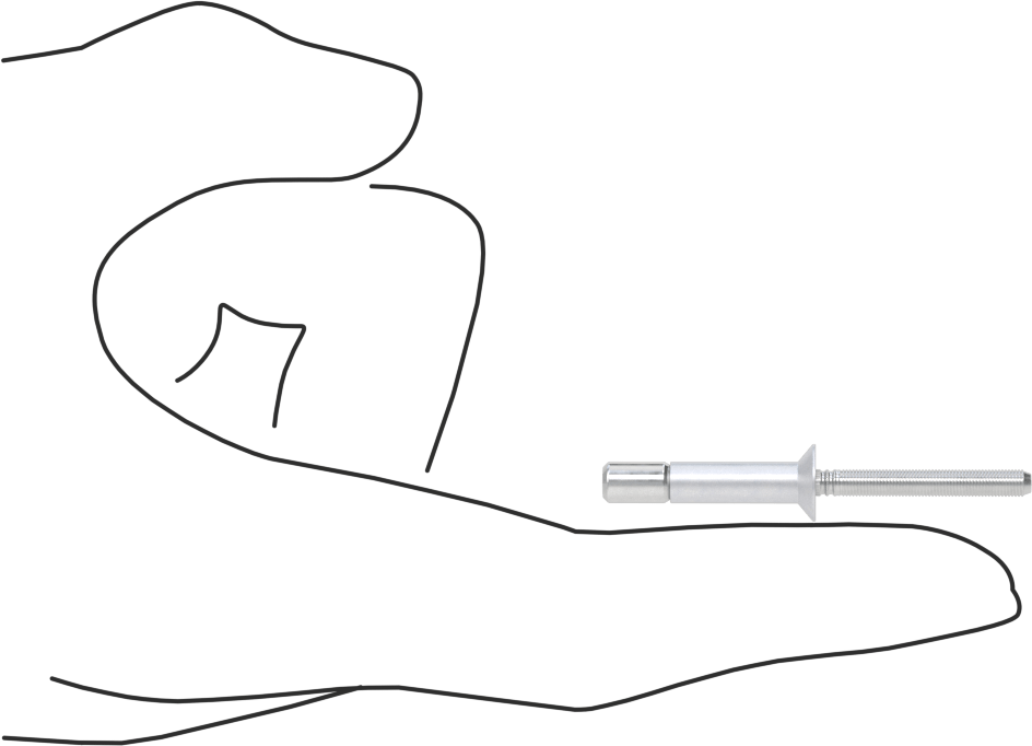 Wd-Kalınlık-Aralığı Yüksek Mukavemetli Kör Perçinler, Alüminyum, Gömme Montaj, 3/16" Çap, 0,305“ - 0,5” Kalınlık için