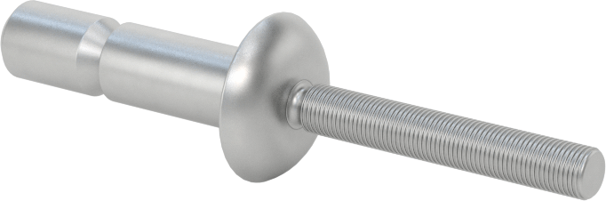 Wd-Kalınlık-Aralığı Yüksek Mukavemetli Kör Perçinler, 18-8 Paslanmaz Çelik, Kubbeli Başlık, 1/4" Çap, 0,083“-0,374” Kalınlık için