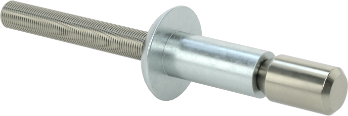 Wd-Kalınlık-Aralığı Yüksek Mukavemetli Kör Perçinler, Çinko Kaplı Çelik, 1/4" Çap, 0,083“-0,374” Malzeme Kalınlığı için