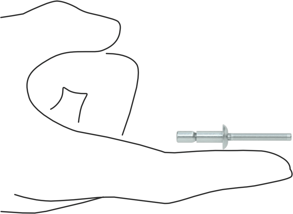 Wd-Kalınlık-Aralığı Yüksek Mukavemetli Kör Perçinler, Çinko Kaplı Çelik, 3/16" Çap, 0,062“-0,270” Kalınlığı