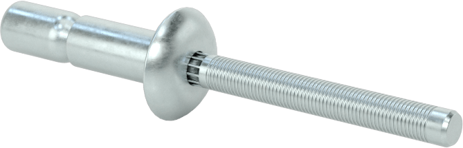 Wd-Kalınlık-Aralığı Yüksek Mukavemetli Kör Perçinler, Çinko Kaplı Çelik, 3/16" Çap, 0,062“-0,270” Kalınlığı