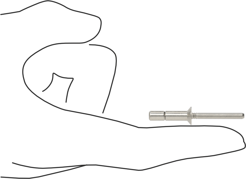 Wd-Kalınlık-Aralığı Yüksek Mukavemetli Kör Perçinler, 18-8 Paslanmaz Çelik, Gömme Montaj, 3/16" Çap, 0,125“-0,331” Kalınlığı