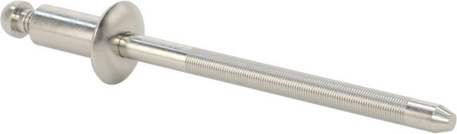 18-8 Paslanmaz Çelik Kubbeli Başlı Yüksek Mukavemetli Kör Perçinler, 1/8" Çap, 0,063“-0,125” Malzeme Kalınlığı için