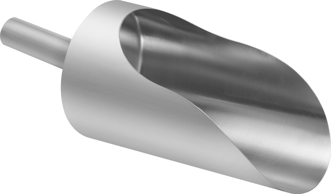 Sıhhi Metal Kepçe, Yuvarlak Taban, 96 FL. oz Kapasite, 5-1/4" Genişlik x, 9-1/2" Uzunlukta Hazne