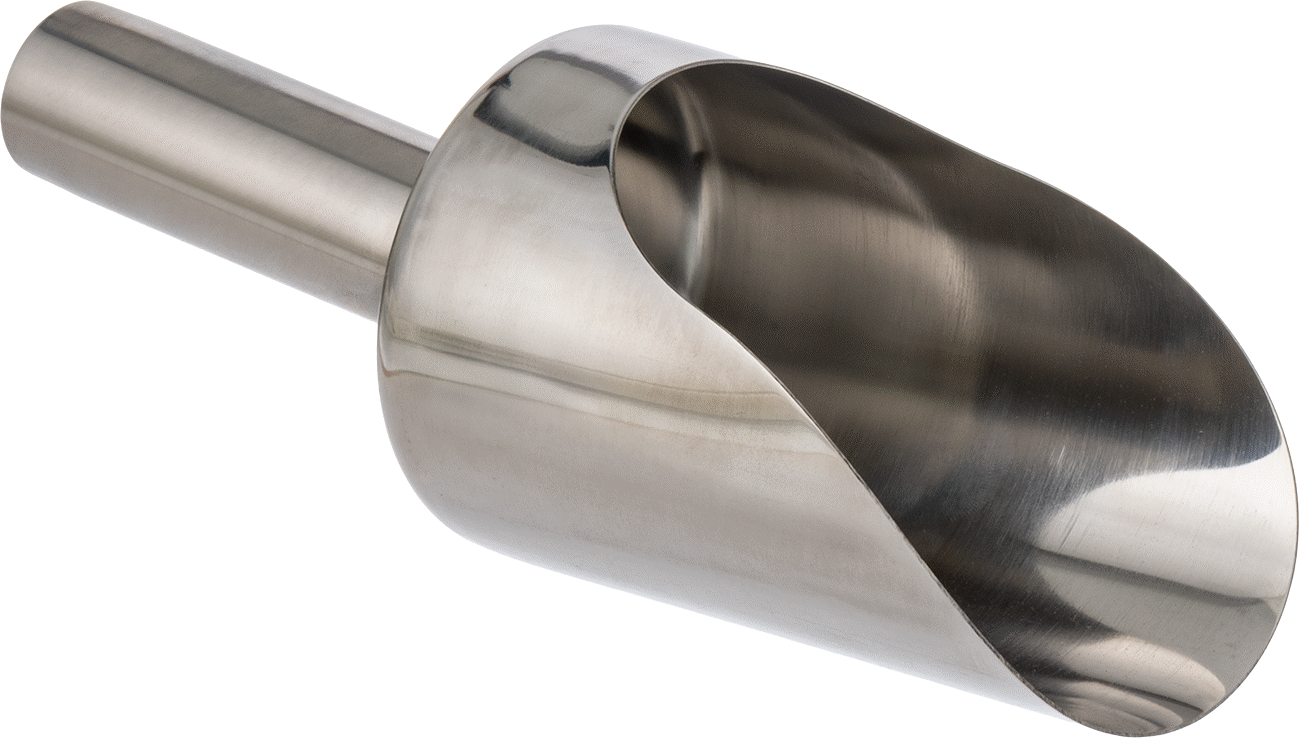 Sıhhi Metal Kepçe, Yuvarlak Taban, 16 FL. oz Kapasite, 3-3/8" Genişlik x, 5-1/8" Uzunlukta Kase