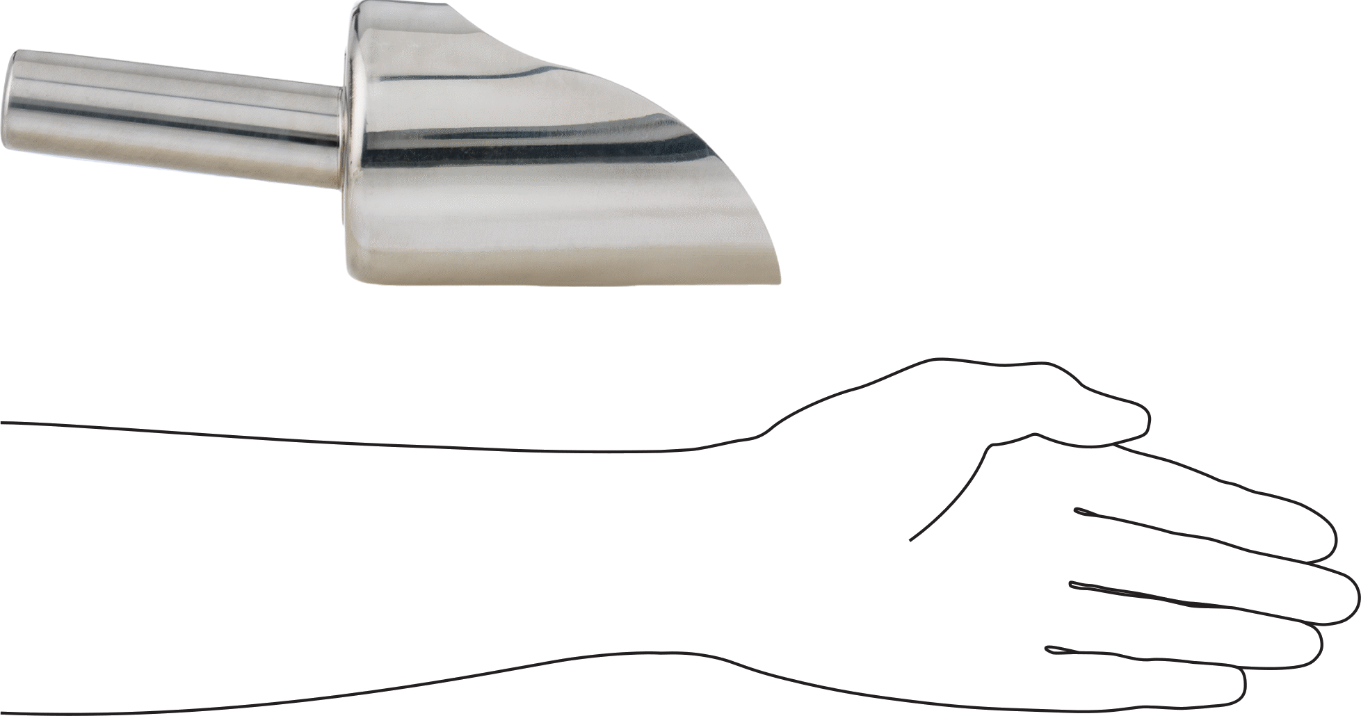 Sıhhi Metal Kepçe, Yuvarlak Taban, 16 FL. oz Kapasite, 3-3/8" Genişlik x, 5-1/8" Uzunlukta Kase