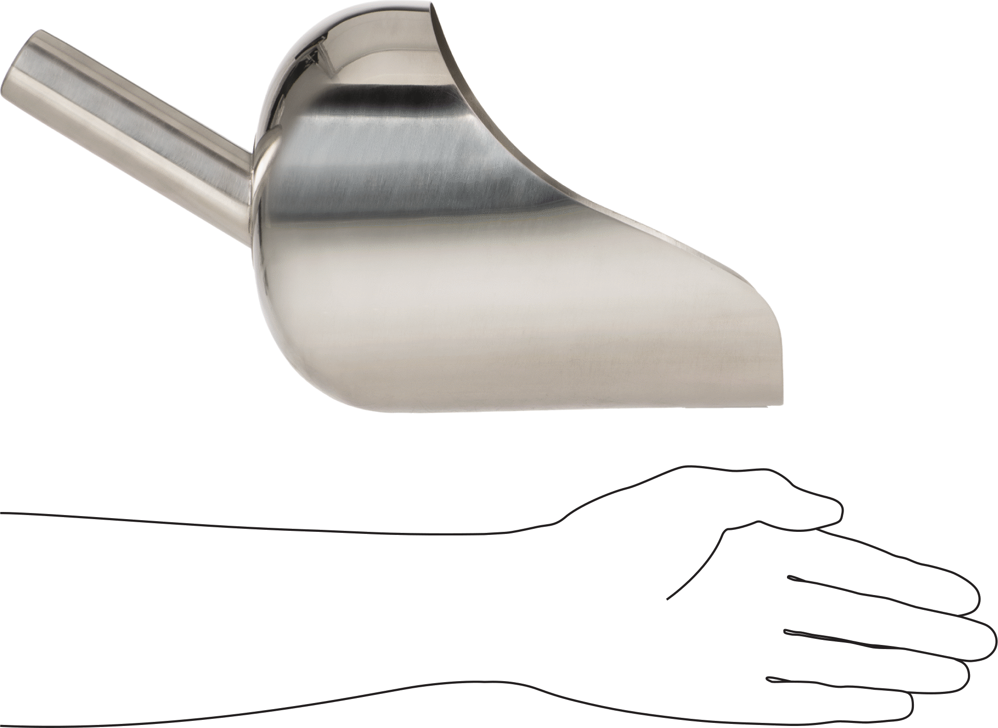 Sıhhi Metal Kepçe, Yuvarlak Taban, 128 FL. oz Kapasite, 6-1/4" Genişlik x, 8,5" Uzunlukta Kase