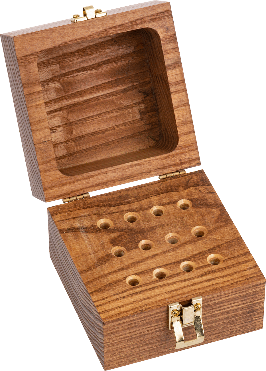 Bur Konteyneri, Ahşap Kutu, 12 Frez için, 1/4" Şaft Çapı için