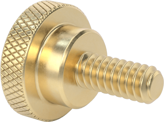 Pirinç Yükseltilmiş Tırtıllı Başlı Parmak Vidası, 4-40 Diş Boyutu, 1/4" Uzunluk