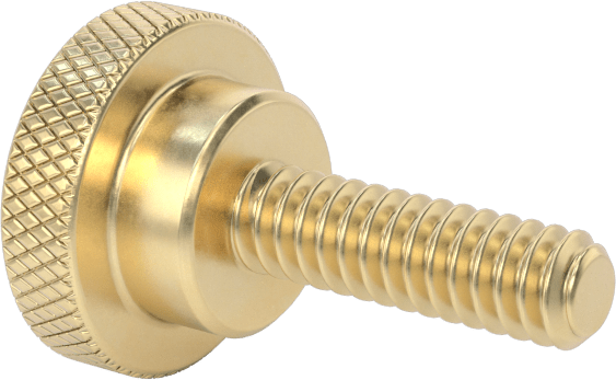 Pirinç Yükseltilmiş Tırtıllı Başlı Parmak Vidası, 4-40 Diş Boyutu, 3/8" Uzunluk