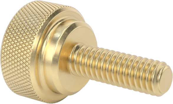 Pirinç Yükseltilmiş Tırtıllı Başlı Parmak Vidası, 8-32 Diş Boyutu, 1/2" Uzunluk