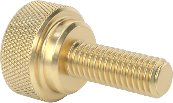 Pirinç Yükseltilmiş Tırtıllı Başlı Parmak Vidası, 10-32 Diş Boyutu, 1/2" Uzunluk