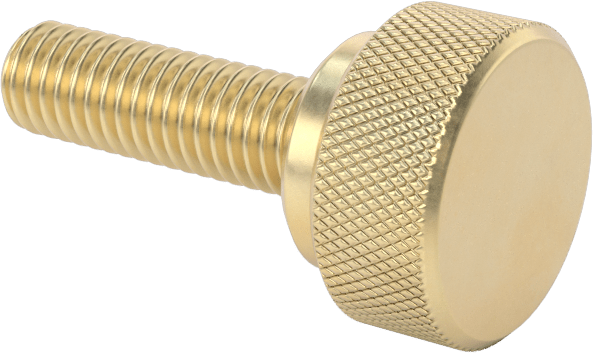 Pirinç Yükseltilmiş Tırtıllı Başlı Parmak Vidası, 10-32 Diş Boyutu, 5/8" Uzunluk