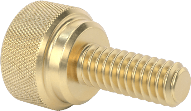 Pirinç Yükseltilmiş Tırtıllı Başlı Parmak Vidası, 1/4"-20 Diş Boyutu, 5/8" Uzunluk