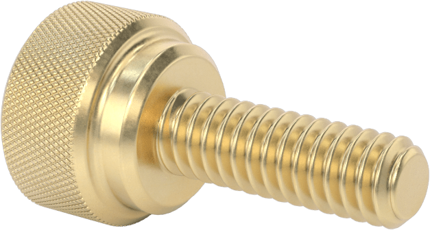 Pirinç Yükseltilmiş Tırtıllı Başlı Parmak Vidası, 1/4"-20 Diş Boyutu, 3/4" Uzunluk
