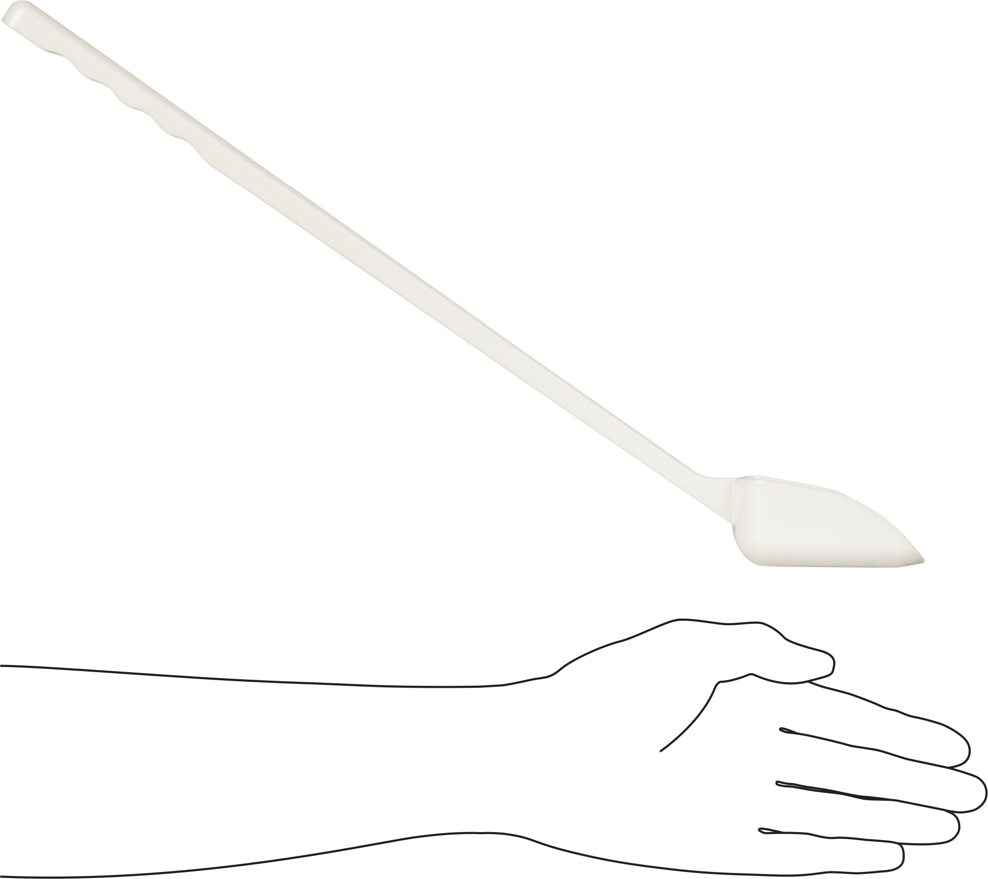Steril Plastik Kepçe, Düz Tabanlı, 1-1/2 FL. oz. Kapasite, 1-5/8" Çanak Genişliği