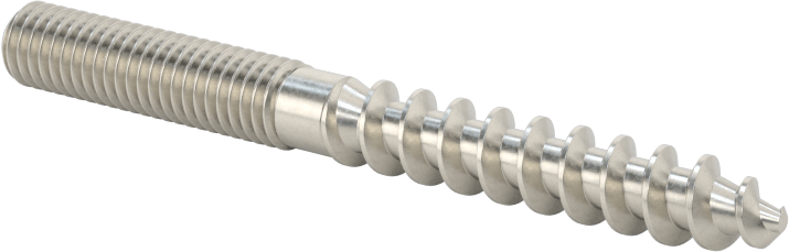 316 Paslanmaz Çelik Ahşap Vida Dişli Saplamalar, M5 x 0,8 mm Saplı M5 Ahşap Vida, 50 mm Uzunluk