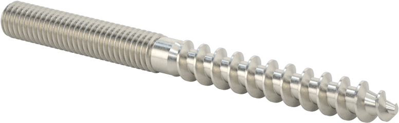 316 Paslanmaz Çelik Ahşap Vida Dişli Saplamalar, M6 x 1 mm Saplama ile M6 Ahşap Vida, 70 mm Uzunluk