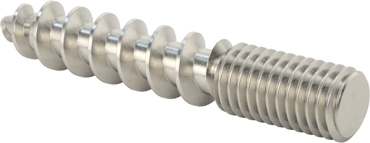316 Paslanmaz Çelik Ahşap Vida Dişli Saplamalar, M10 x 1,5 mm Saplamalı M10 Ahşap Vida, 60 mm Uzunluk