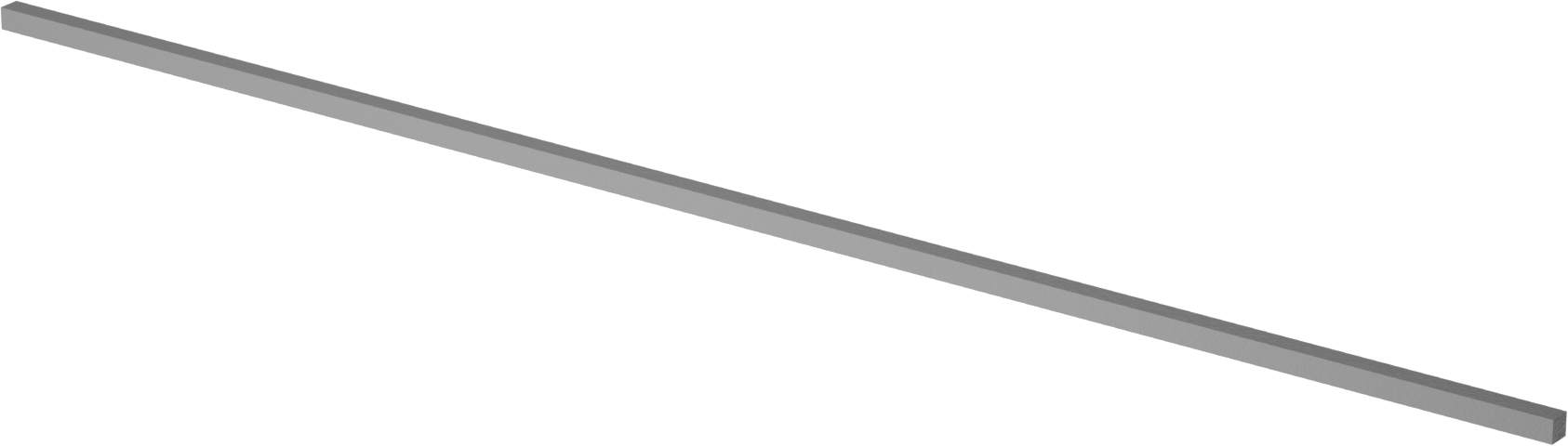 1008-1045 Karbonlu Çelik Makine Anahtar Stoku, 12" Uzunluk, 5/32“ Yükseklik x 5/32” Genişlik, Büyük Boy