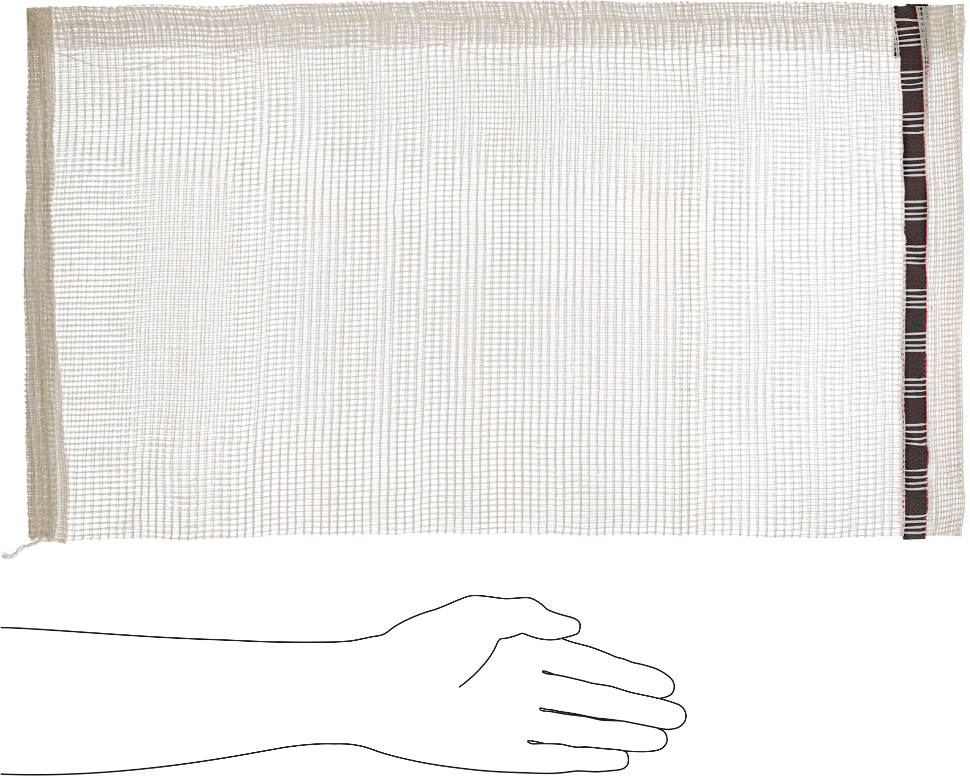 Hasır İpli Saklama Çantası, Polipropilen Kumaş, İnce Örgü, 15“ Genişlik x 25” Yükseklik, Beyaz