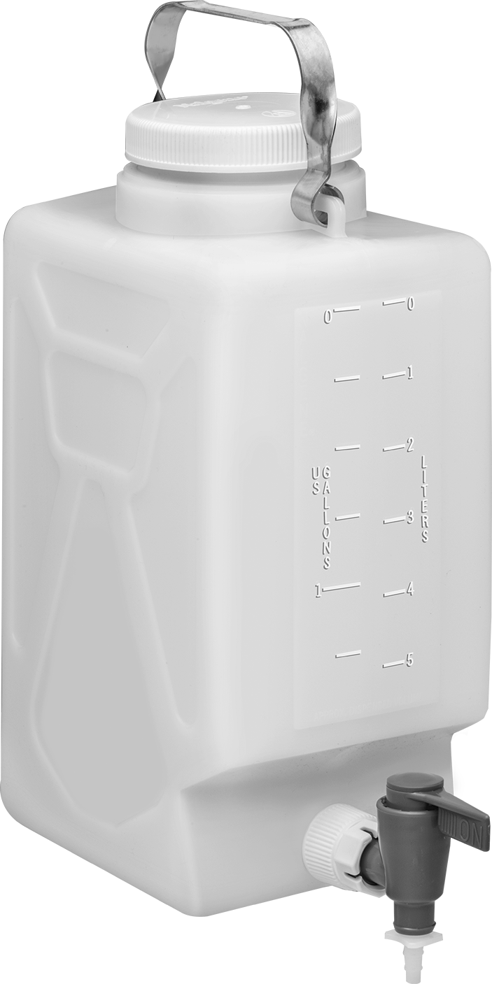 HDPE Damacana, Musluk ile, 2 Galon Kapasite, 6" Genişlik