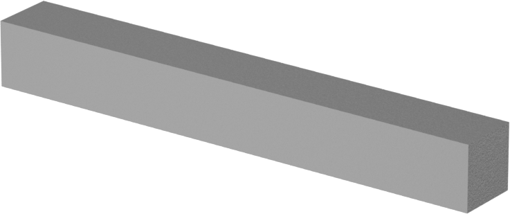 Makine Anahtarı, 1008-1045 Karbon Çelik, 1/4" x 1/4", 2" Uzunluk, Küçük Boyutlu