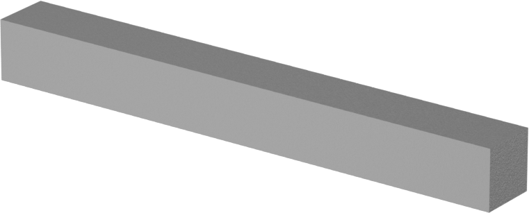 Makine Anahtarı, 1008-1045 Çelik, 1/4" x 1/4", 2-1/4" Uzunluk, Küçük Boyutlu