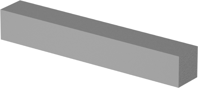 Makine Anahtarı, 1008-1045 Çelik, 3/16" x 3/16", 1-1/4" Uzunluk, Büyük Boy